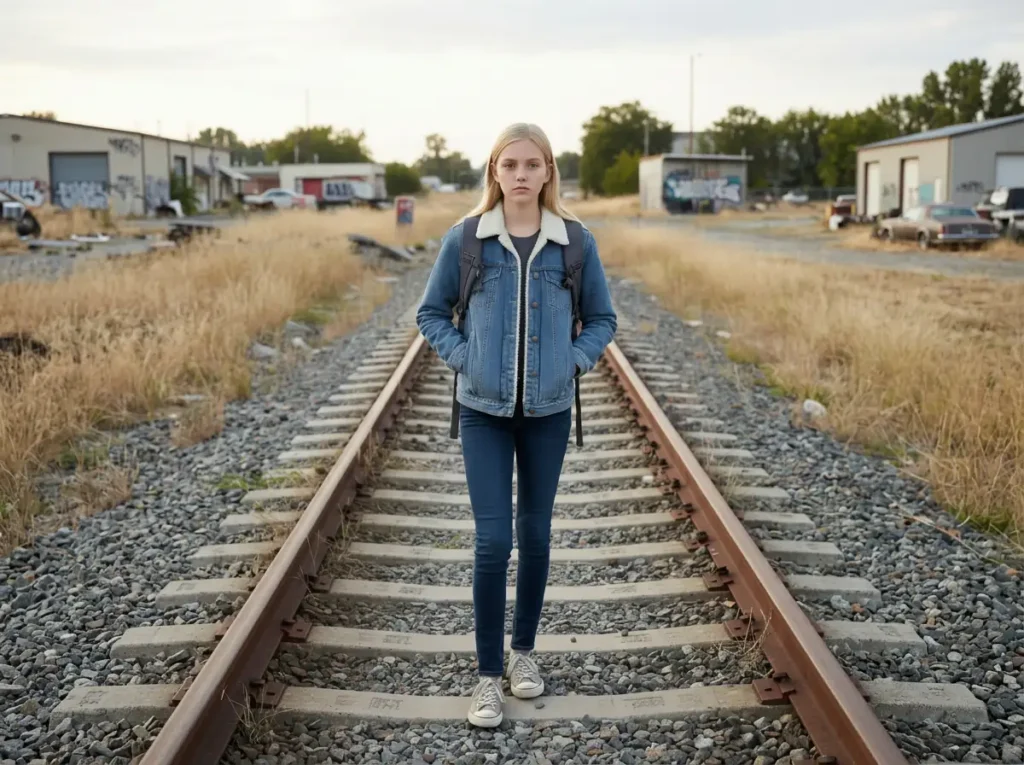 Florence sur une voie voie ferrée désaffectée