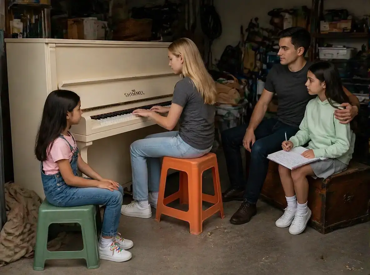 Aléïc, Florence, Néha et Roxanne compose une chanson pour Aisha.