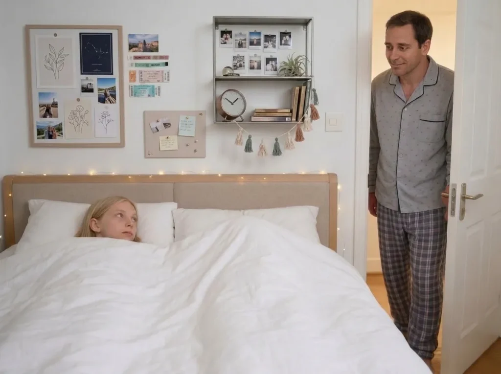 Dan parlent à Roxanne cachée sous la couette